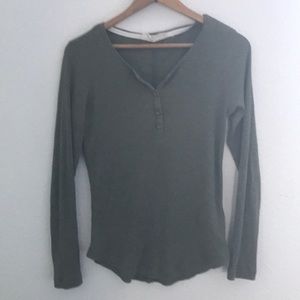H&M green ribbed long sleeve top